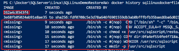 Output from With --squash