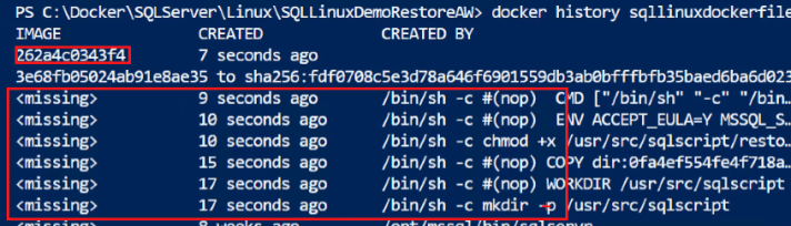 Output from With --squash